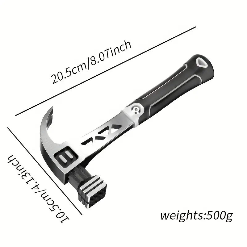 OUDISI Heavy-Duty Steel Single Hammer - Steady TPR Grip, Less Hand Slip, Ergonomic Design, Stylish Metal Surface, Battery-Free Multi-Functional Carpentry Tool for Nails (Tools & Hardware Accessory), Carpentry Tools, Sturdy Build