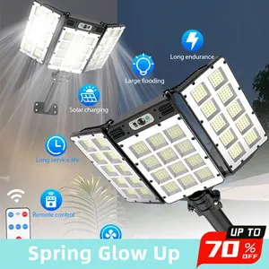 Solar Flood Light Outdoor with Motion Sensor, LED Security Light, Remote Control, IP65 Waterproof