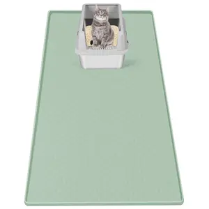 Cat Litter Mat, Extra Large 51" x 25.6" Silicone Mat Litter Trapping Mat for Scatter Control, Soft on Kitty Paws, Easy to Clean