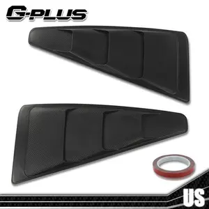 Fit For 05-14 Mustang 1/4 Quarter Side Window Louvers Scoop Cover Carbon Look