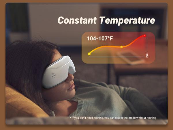 MERACH Eye Massager with Heat Compression and Bluetooth Music Eye Care Device for Relax Comfort Birthday Gift Ideas White Eye Massager