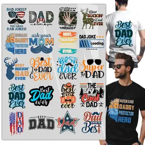 20pcs DTF Father’s Day Heat Transfer Bundle Heat Press Ready– Father’s Day Designs for DIY Apparel Iron On for Shirts, Bags & Pillows