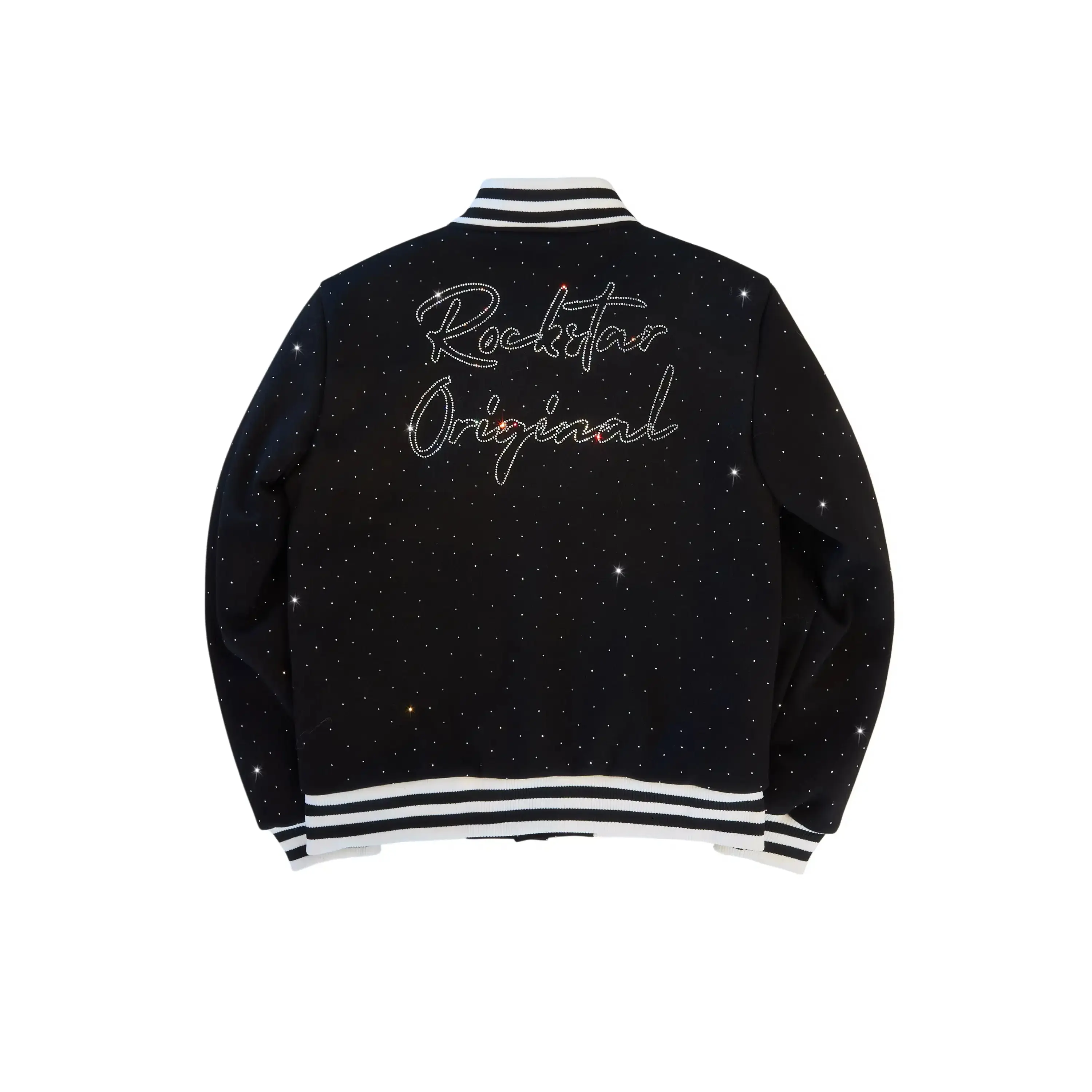 Alonza Black Rhinestone Varsity Jacket Alonza Black Rhinestone Varsity Jacket