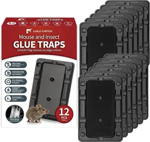 LULUCATCH Mouse & Insect Traps 12 Pack, Heavier Sticky Traps with Non-Toxic Glue for Small Mice & Insects. Sticky Mouse Traps Indoor, Easy to Set, Pet Safe Pest Control