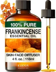 KUKKA essential oils Frankincense Oil for Hair & Body - (4 fl oz) Aromatherapy for Hair, Skin, Diffuser,DIY Soap Making Scent