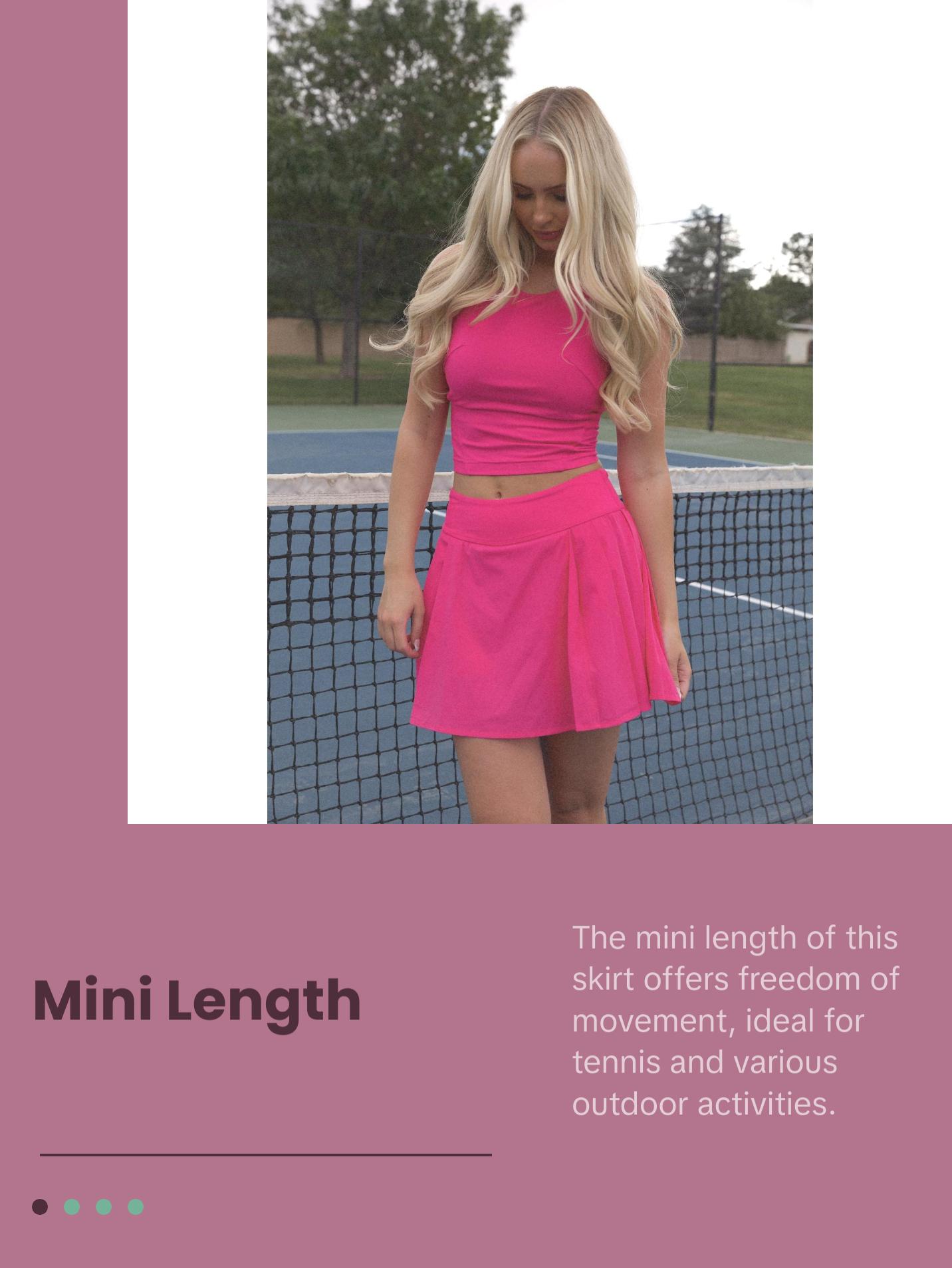 Pleated Tennis Skirt - Pink