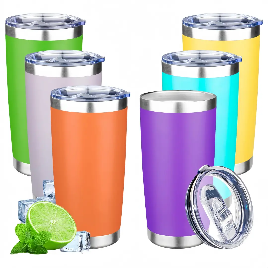 LMMAKE 1PC 20oz Wide-Mouth Portable Stainless Steel Vacuum Flask, Double-Wall Insulation Powder-Coated Travel Mug with Lid for Coffee, Hot & Cold Drinks