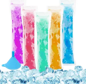 100 Popsicle Bags Sealable BPA-free - 230ml Yogurt Popsicle Tubes Homemade bolsitas para bolis de hielo Ice Candy Plastic Bags Disposable Juice Alcohol Liquor Smoothie Lolly Pop Mold Party