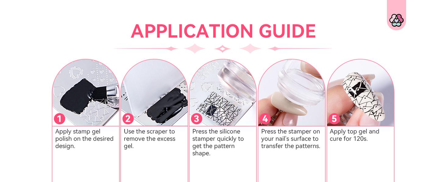 SAVILAND French Tip Nail Stamp Kit – 4PCS Silicone Stampers (Long & Short) With Scrapers For DIY French Manicures At Home Or Salon-quality Results