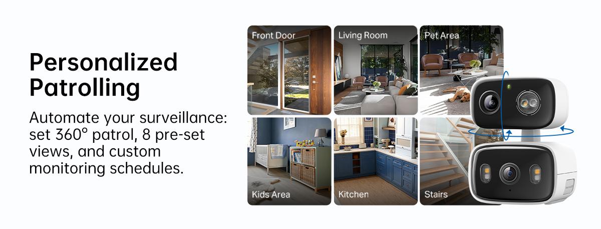 TP-Link & Tapo C246D HybridCam Duo 2K Dual Lens Pan/Tilt Indoor/Outdoor Security Camera with Wide Angle & Telephoto Lenses, Local & Cloud Storage, 360° Patrol, Custom Privacy Zones, Two-Way Audio, IP65 Weather Resistant