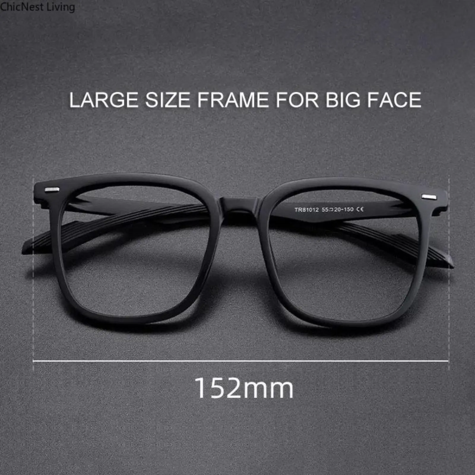 Oversized Square TR90 Nylon Eyeglasses Frame, Unisex Full Rim Stylish Trendy Eyewear for Optical Prescription, Myopia, Polarized Lens, Stylish Eyewear, Rectangle, Solid Frame, Exaggerated Frames, Trendy Look