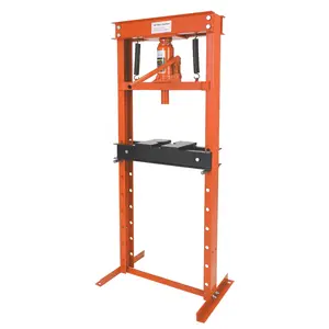 Garvee 20-Ton Hydraulic Shop Press, Heavy Duty Benchtop Hydraulic Shop Press with 2 Press Plates, H-Frame Pneumatic Shop Press Adjustable Height, Orange