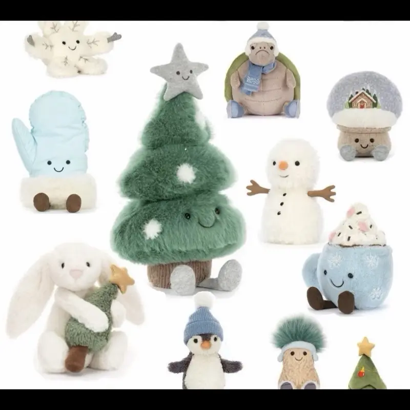 Jellycat Christmas 2025 Plush Soft Adorable Perfect Birthday Christmas Gift for Friends and Loved Ones Festive Collection