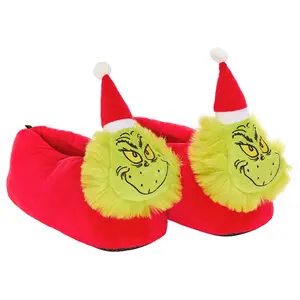 Dr. Seuss GRINCH Who Stole Christmas Character Santa Grinch Slippers (Unisex Adult)