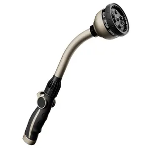 RESTMO Watering Wand Heavy Duty, Metal Garden Hose Wand with 10 Spray Patterns, 15-Inch Long Hose Nozzle Sprayer with Thumb Flow Control, Ideal to Water Hanging Baskets and Shrubs