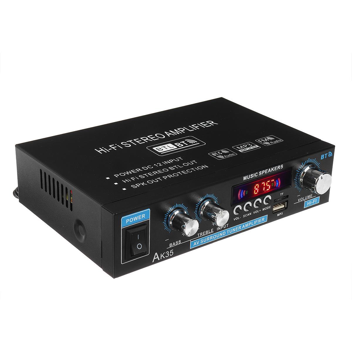 bluetooth Power Amplifier Receiver 800W Home Theater Pre-Amplifier Audio bluetooth Receiver with Wireless Remote Control, MP3/USB/SD/AUX/FM Radio