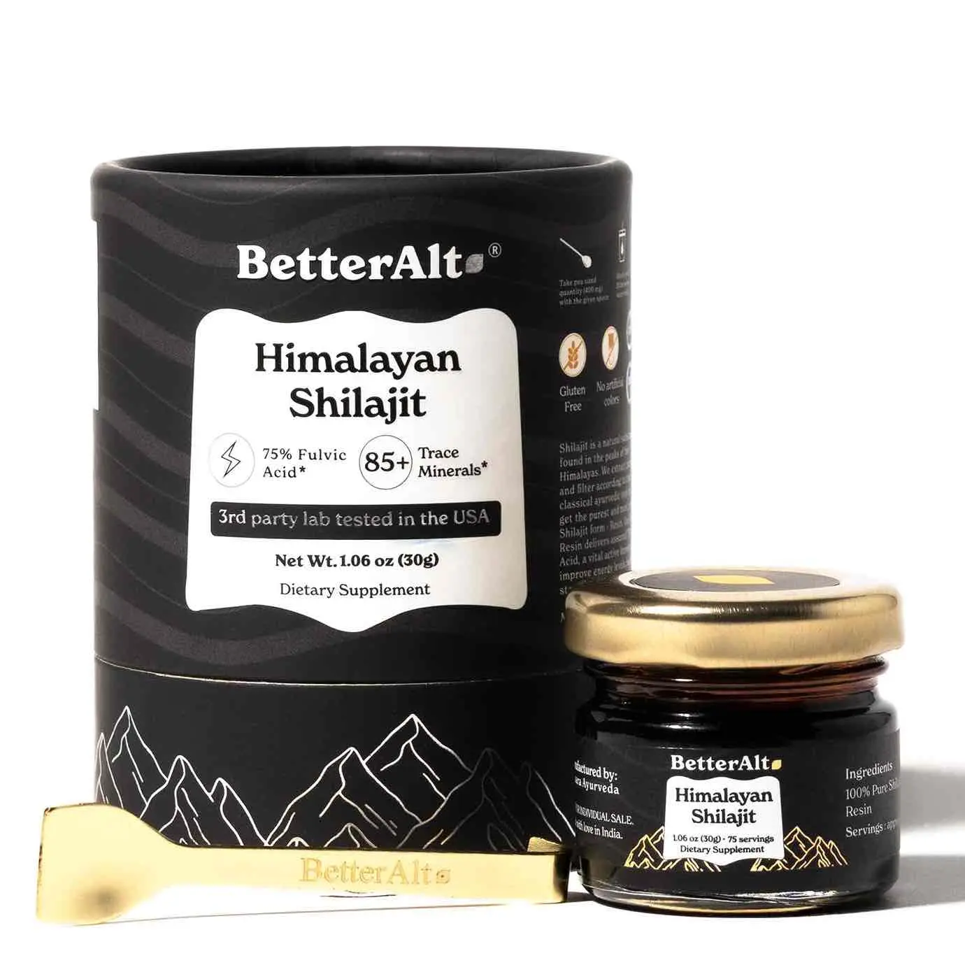 BetterAlt Pure Himalayan Shilajit Resin | Himalayan Superfood | Lab-Tested for Purity | Helps Build Energy Levels | 75 Servings | Dietary Supplement Fitness