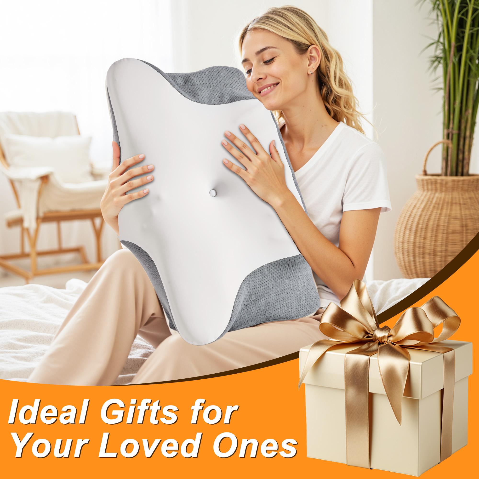 BePatio  Memory Foam Pillow with Cooling Cover Zoned Design for Deep Sleepers,Double-Sided Neck Support Pillow with Breathable Removable Pillowcase,Ergonomic Contour Side Sleeper Pillows for Adults,Christmas Gift Ideal