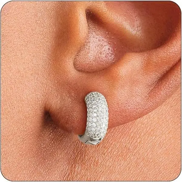 HANLI Gold Hoop Earrings for Men | 14K Gold Plated Cartilage Huggie simple Earrings, Hypoallergenic Lightweight CZ jewelry gift