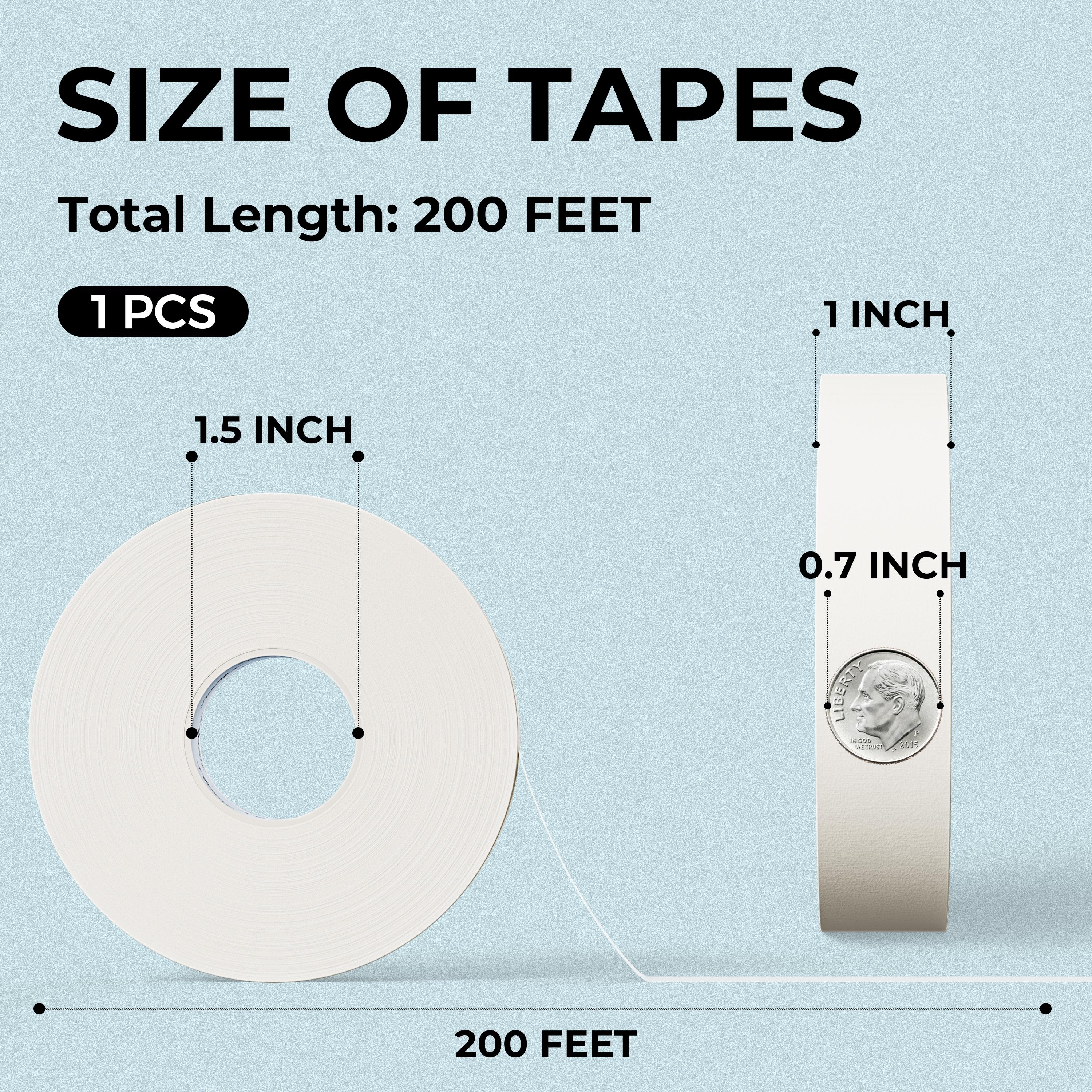 JusArt Artist Tape for Watercolor Paper, 0.5/1 inch Wide Total 200/600FT Long, White Art Tape for Masking, Framing, Painting, Acid Free, Low Tack