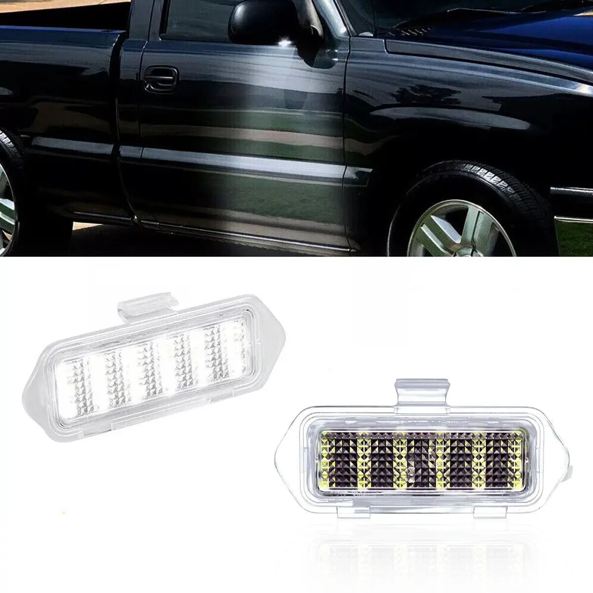 2pcs/set LED Side Mirror Puddle Car Lights - 12V DC Plug-and-Play Canbus Error-Free, 5X Brighter 140+ Lumens Anti-Corrosion Plastic OEM 88980307 Long Lifespan, Foggy Days Vehicle Accessories for 2002-2007 Cadillac, Chevrolet GMC 1500 Cars, Led Lights Car,