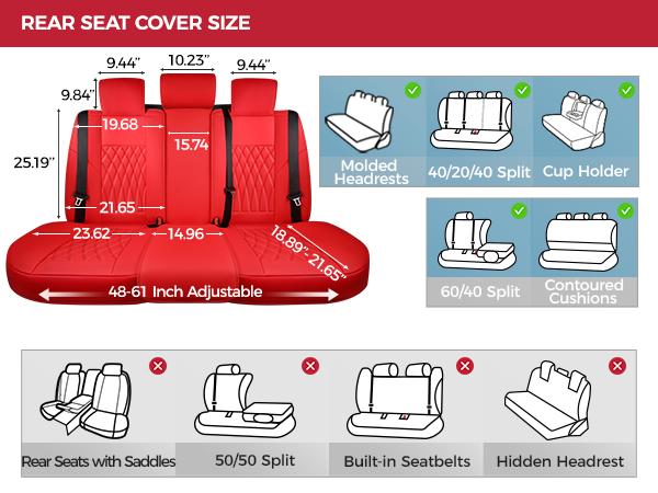 【FREESOO】Luxury Car Seat Covers Nappa Leatherette Waterproof Breathable Porous Foam Ergonomic Lumbar Support for Trucks SUVs Sedans | F35