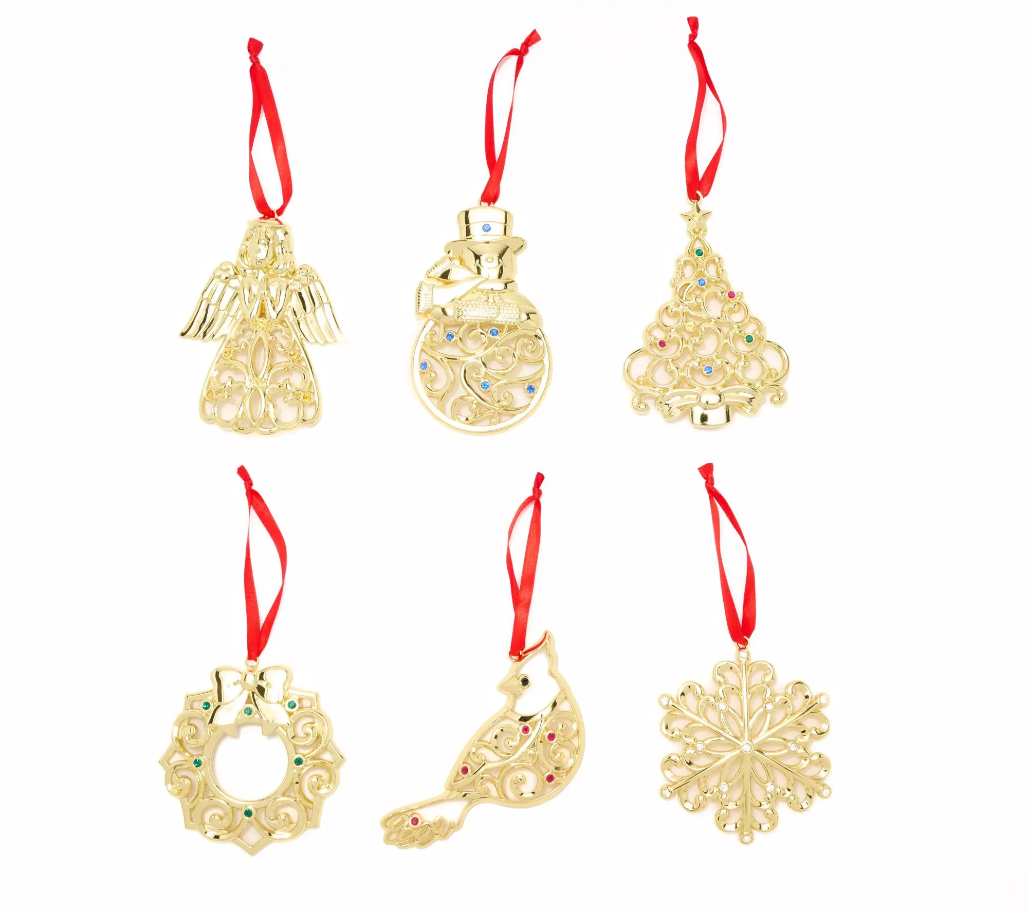 Lenox 6-Piece Sparkle & Scroll Ornament Set
