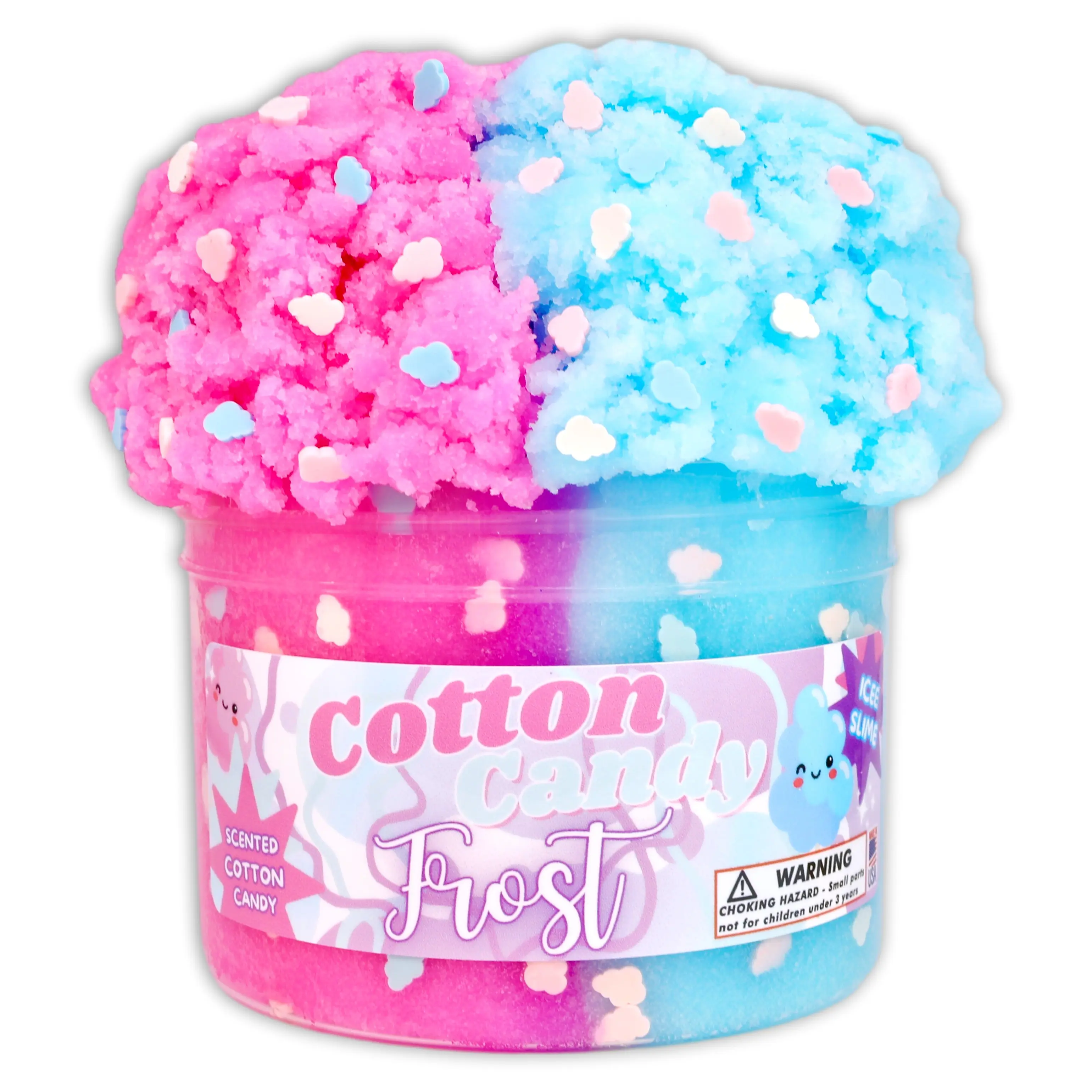 Dope Slimes - Cotton Candy Frost (8 fl/oz) - Icee Scented Slime - Made in The USA (Pink/Blue)