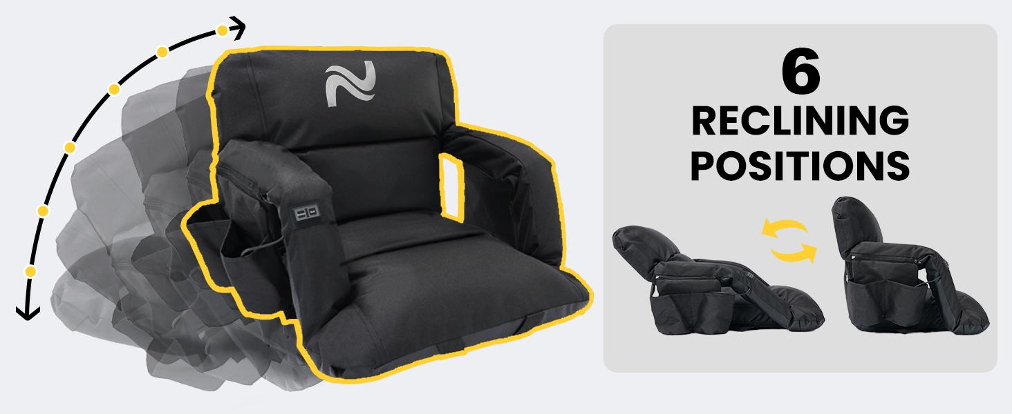 SLSY 2 Pack Wide Heated Stadium Seat for Bleachers w/Back Support & Cushion, Portable Foldable Stadium Chair with Armrests for Sports Events, Outdoor, Camping, Hiking - Power bank not included