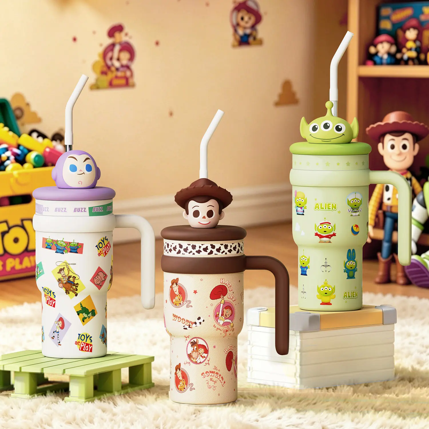 【Back to school】Disney Pixar Toy Story Figure Insulated Tumbler | Cute Character Thermal Cup, Double-Wall Stainless Steel Mug for Hot & Cold Drinks, Travel & Daily Use, Back To School