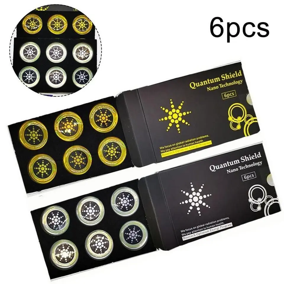 12pcs Quantum Shield EMF Protection Stickers - Wireless, Ultra-Light, Universal Fit for Phone Back Surface, Airpods, Fridge - Gold/Silver Mobile Electronic Accessories