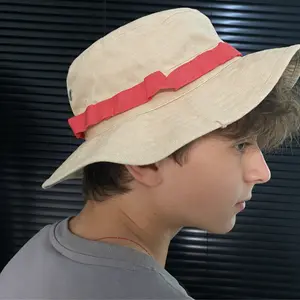 One Piece Inspired Luffy Boonie Hat Straw Hat Luffy Law Hat for Men and Women Anime-Inspired Adventure Accessory