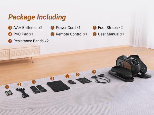 Merach Under Desk Elliptical Machine, Leg Exerciser While Sitting for Seniors with Remote Control & 12-Speeds，Quiet Portable Electric Seated Pedal Exerciser Machine for Home Office