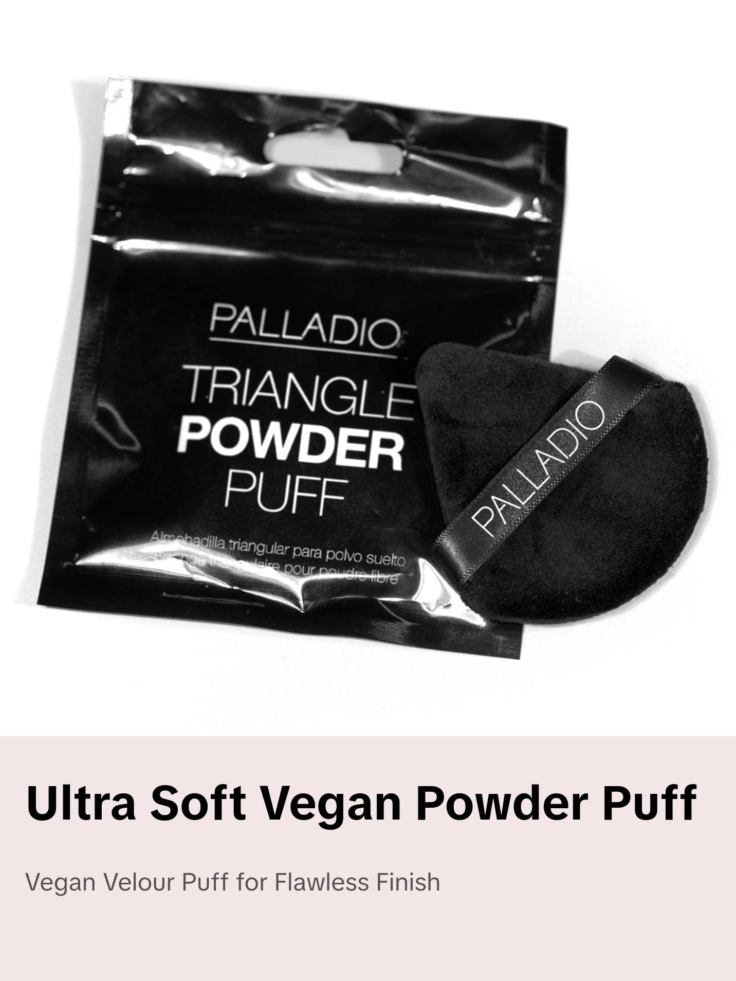 Palladio Triangle Powder Puff - Ultra Soft Velour Vegan Makeup Applicator for Loose & Pressed Powders Cruelty Free Paraben Free Gluten Free