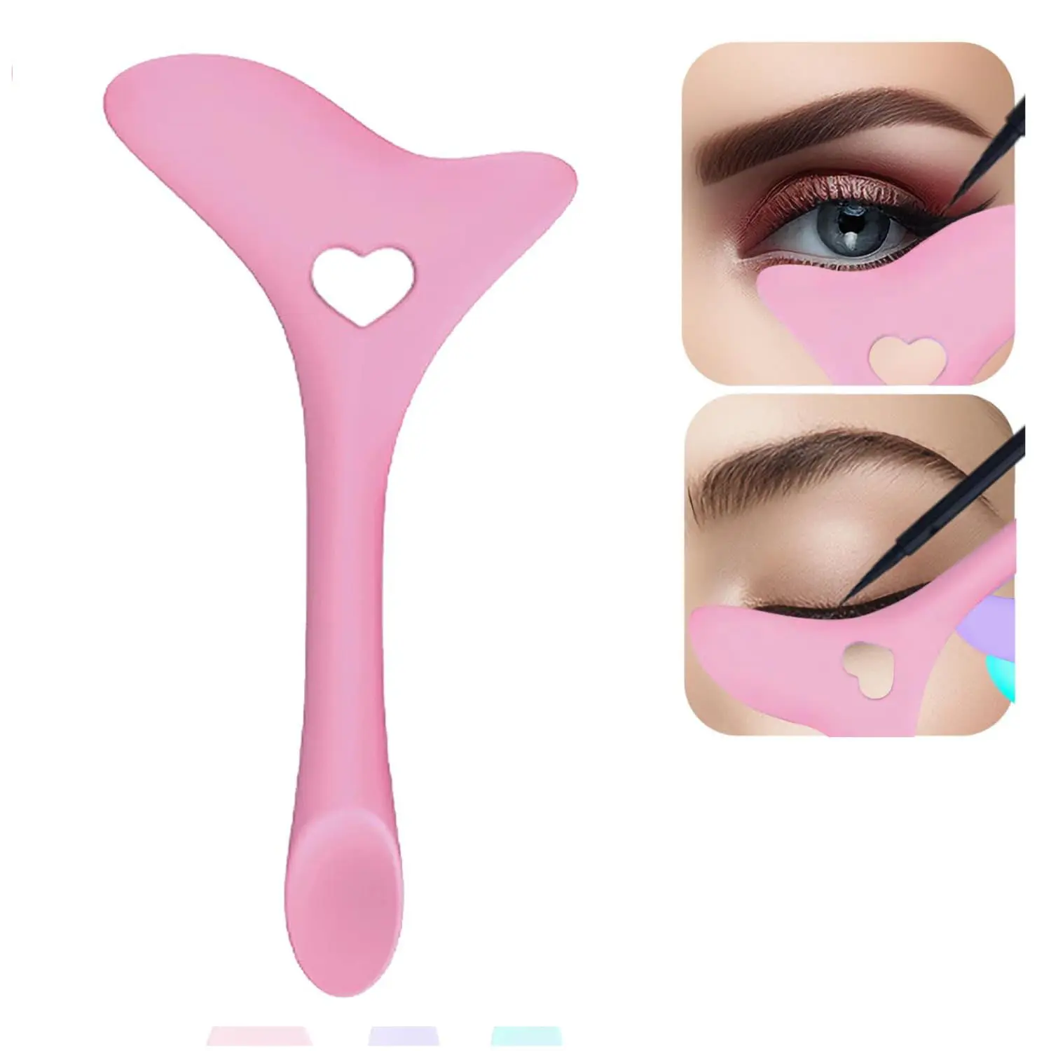 Eyeliner Stencils 2Pcs, Winged Eyeliner Tool, Mascara Shield, Multifunctional Silicone Eyeshadow Applicators, Perfect for Beginners in Makeup