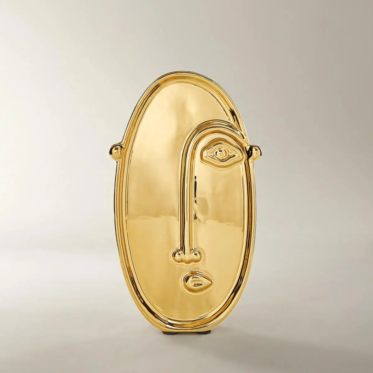 Z Gallerie Abstract Modern Gold Glaze Golden Eye Luminous Reflective Ceramic Figurine - Asymmetrical Art Statue, Modern Home Decor Livingroom Accessories, Room Decor Statue, Style Ornament, Entryway Accent Collectible