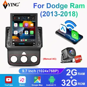 2013-2018 Dodge Ram 1500/2500/3500 Car Radio | IYING 9.7" Touch Screen Android 12 with Wireless CarPlay and Android Auto GPS Navigation  Bluetooth(Only fit Manual AC)