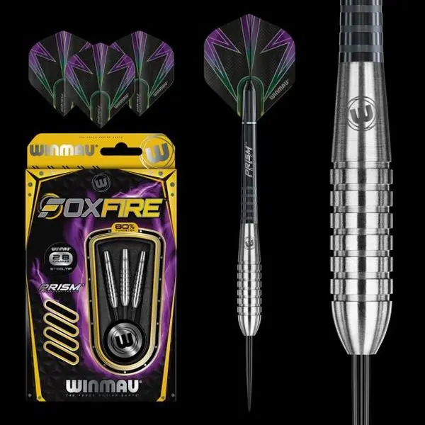 Winmau Foxfire Steel Tip Dart Set 28 gram 80% Tungsten alloy
