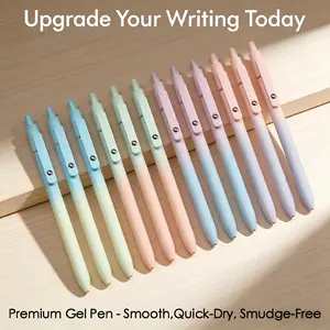 Retractable Gel Pens, 0.7mm Fine Point Tip, Quick-Dry Ink, Pack of 5/10, College Student Pen for School, Office Use