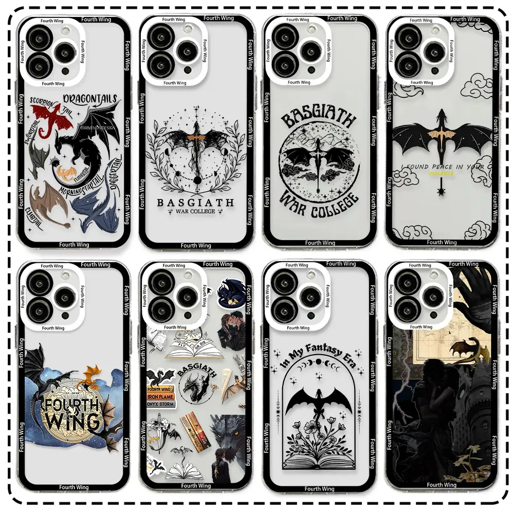 Dragon F-Fourth Wings Phone Case For iPhone 17 promax 17e 17 16 15 14 13 12 11 Mini Pro Max Air X XR XSMAX Clear TPU