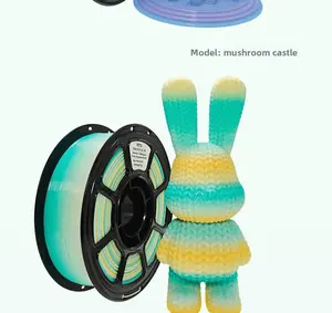 Silk Twist Color | Multicolor Filament | HS Gradient Rainbow Silk | Burning from Titanium PLA | 5–8 m color change 3D printer filament, 1.75 mm ±0.03 mm, 1 kg (2.2 lbs)/spool, matte rainbow PLA