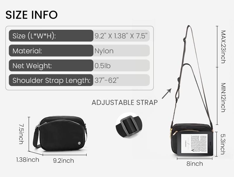 MEXS 65" Long Strap Women's Crossbody Handbag 1.5 L, Small Crossbody Purse with Multiple Pockets and Adjustable Strap crossbody handbag trendy shoulder