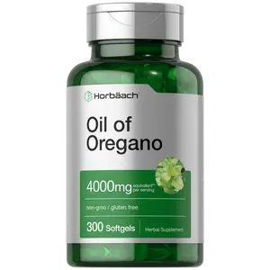 Horbäach Oregano Oil | 4000mg | 300 Softgel Capsules | Naturally Occurring Carvacrol Pills | Non-GMO and Gluten Free Extract Supplement