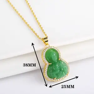 Jesus Necklace Stone With Rope 2MM 18 inches  in Gold Plated 18K Gold Custom Initials