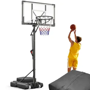 Dayago 44"W Basketball Hoop 10 FT Height Adjustable Basketball Goals Systems Portable with Backboard and Wheels for Kids Teens and Adults - Backyard, Driveway, Indoor Play, Gift Choice