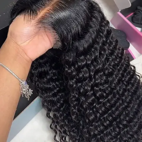 Deep Wave Lace Front Wigs Human Hair 13X6 Transparent Lace Deep Wave Human Hair Wig 180 Density 13X4 Lace Frontal Wig Pre Plucked With Baby Hair for Black Women