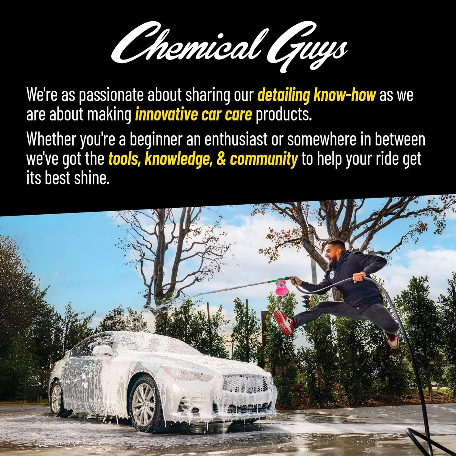 CHEMICAL GUYS Signature Series Glass Cleaner – Ammonia-Free Spray for Streak-Free Cleaning on Car Windows, Windshields, Mirrors & Glass | Safe for Interior & Exterior Use | Tint-Safe Formula Removes Dirt, Fingerprints, Haze & Grime Fast