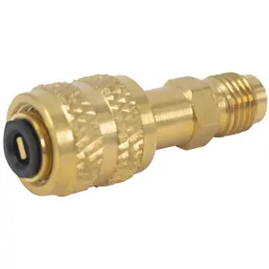 Appli Parts APCA-51614S 5/16 in Female x 1/4 in SAE Male Swivel Charging Adapter with Valve Core and Depressor for Ductless Mini Split and other Air Conditioning Applications