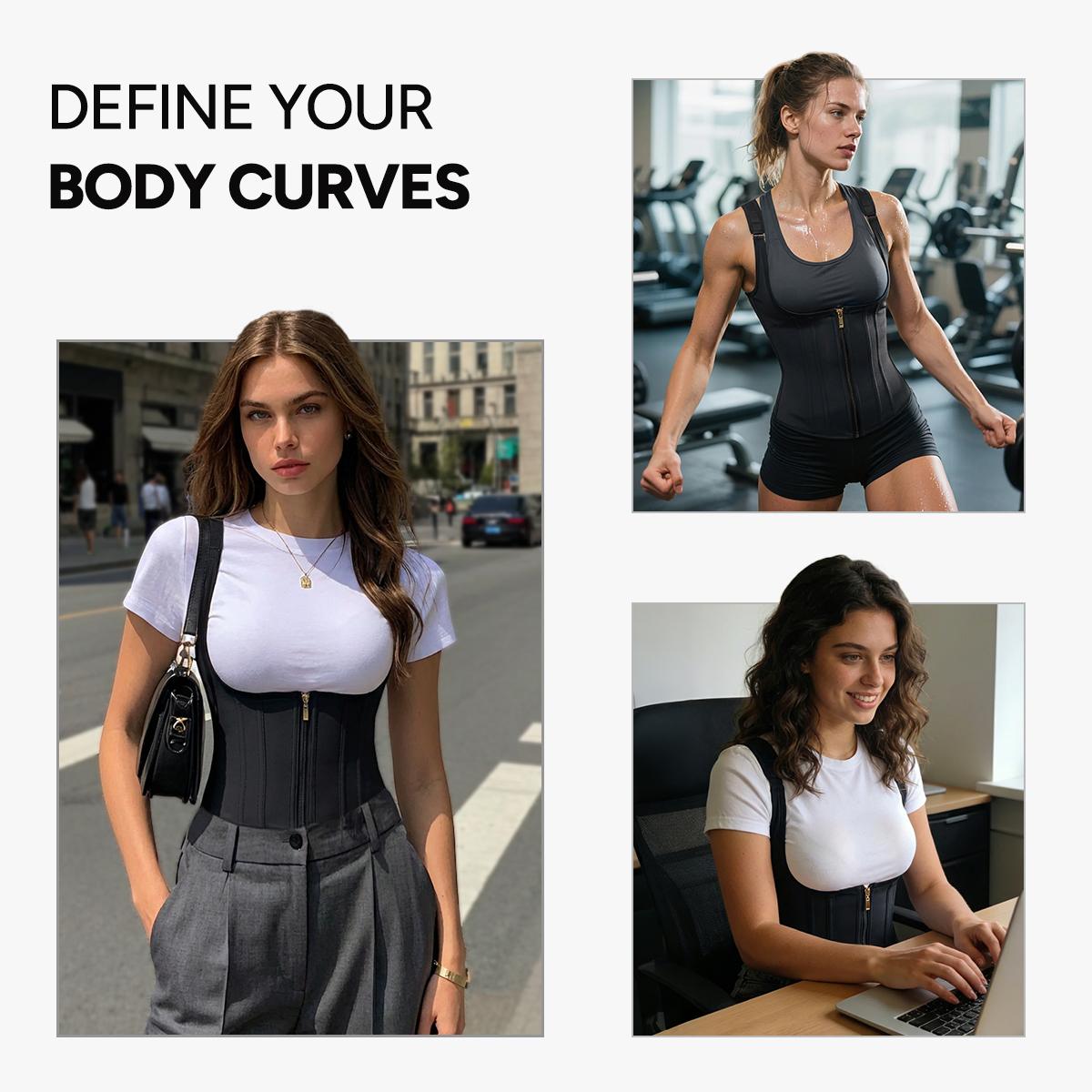 Nebility Women's Shapewear Waist Trainer Belt with 6 Steel Frame for Firm Compression & Bust Support Adjustable Straps Tummy Control Postpartum Body Shaper