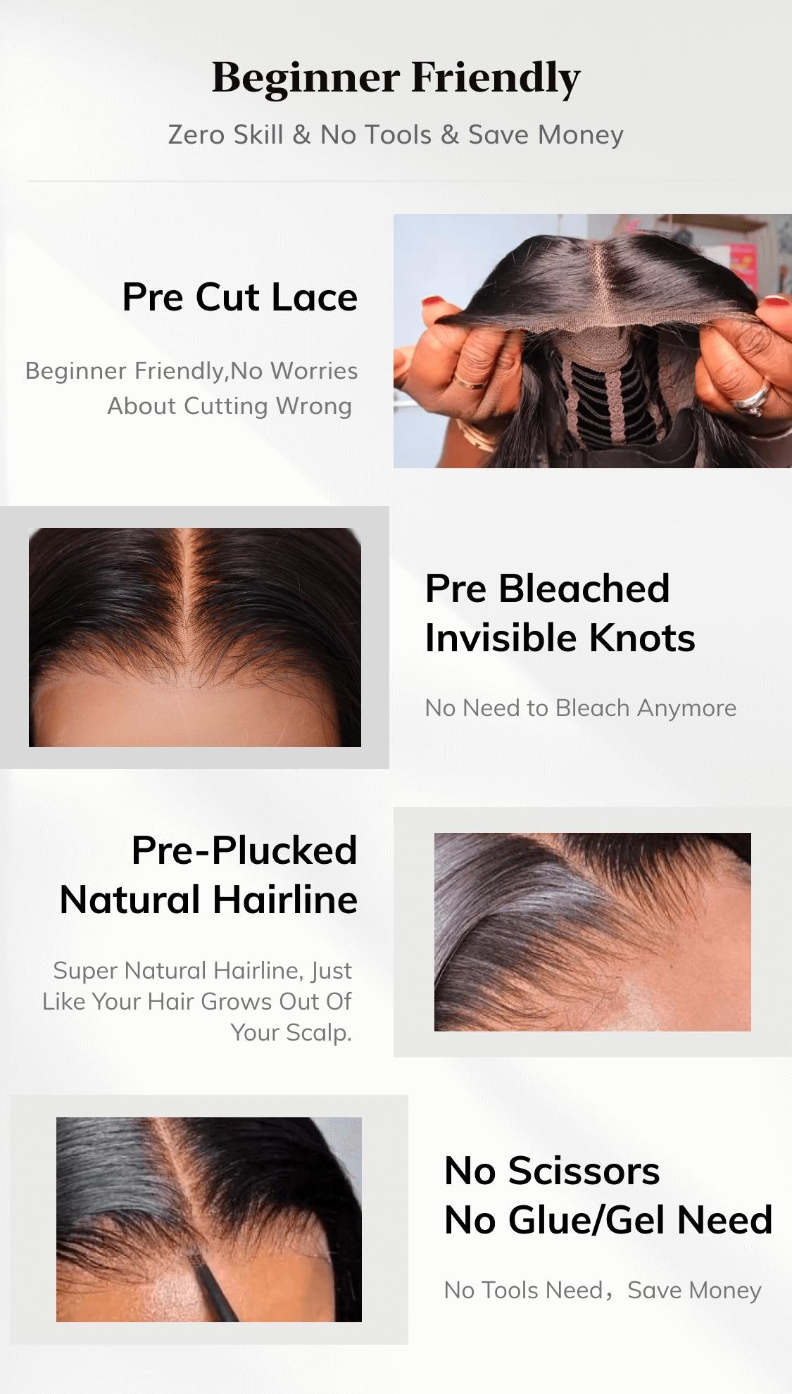 【Upgraded】Nadula Yaki Straight Put On & Go Human Hair Glueless Wig With Drawstring Bob Style 13x4 7x5 Pre-Cut Lace & Natural Scalp TikTokShopStockUp